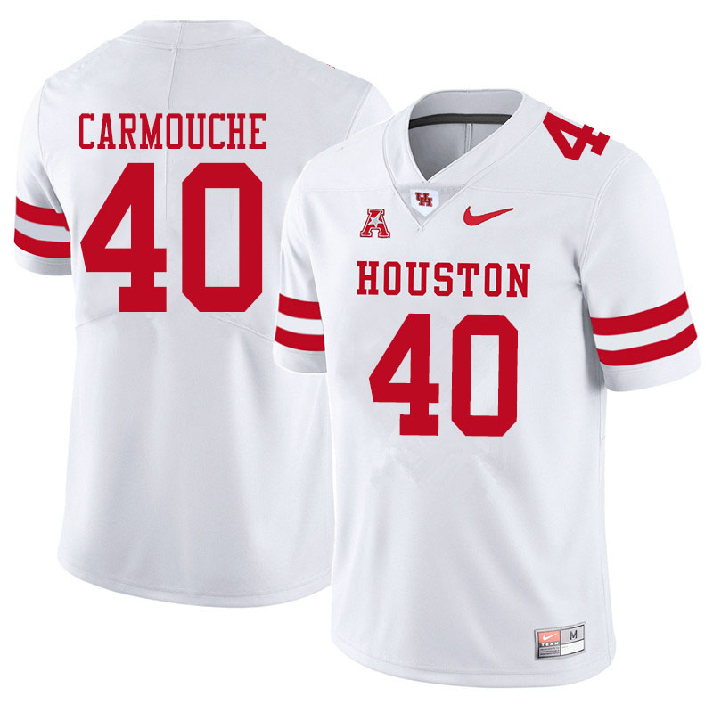 Men #40 Jordan Carmouche Houston Cougars College Football Jerseys Sale-White - Click Image to Close